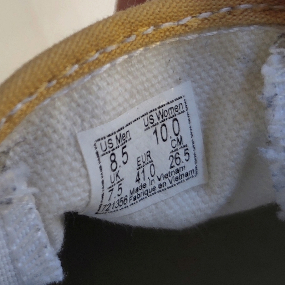 Vans Slip On Gold/White Checkerboard Shoes Women's 10  Men's 8.5 - Picture 8 of 9